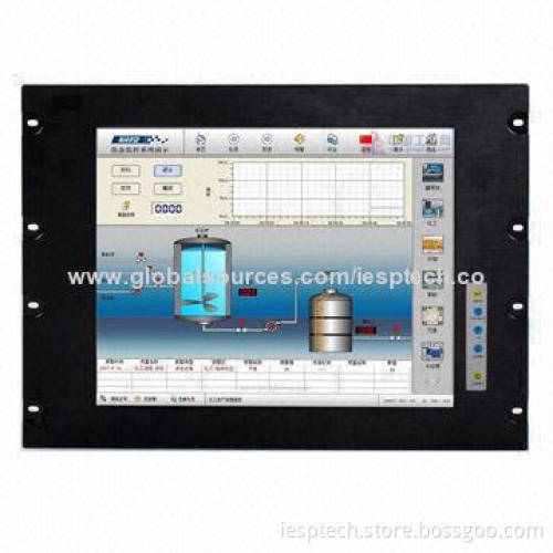 17-inch Industrial LCD PC Monitor, 8U Rack Mount, USB/RS232 Touchscreen, VGA IN, 12V DC IN, OEM/DOM